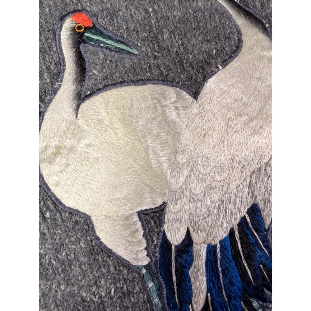 Vintage IB Diffusion Gray Embellished Crane Sweater Women's Size‎ P Silk Angora - Picture 9 of 10